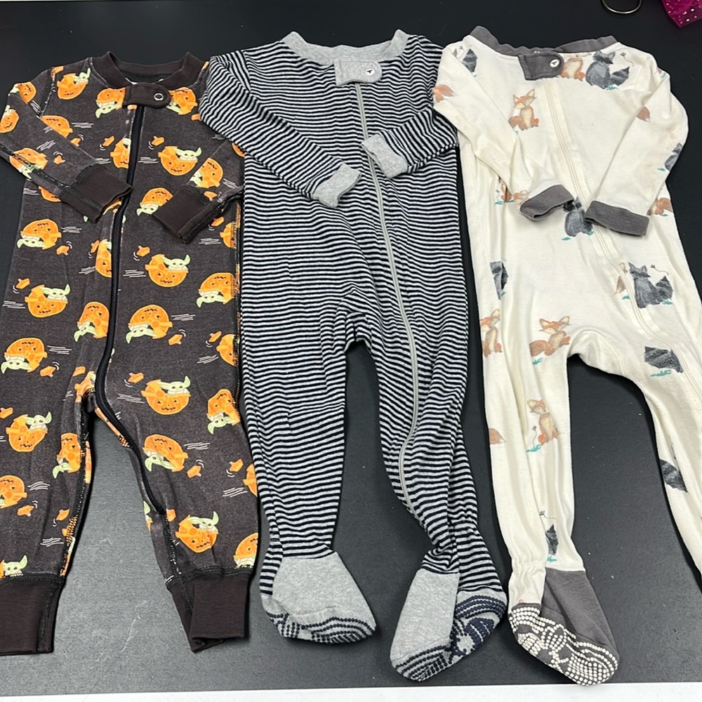(3) 12-Month Organic Cotton Pajamas